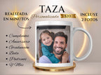 Taza blanca personalizada con 2 fotos