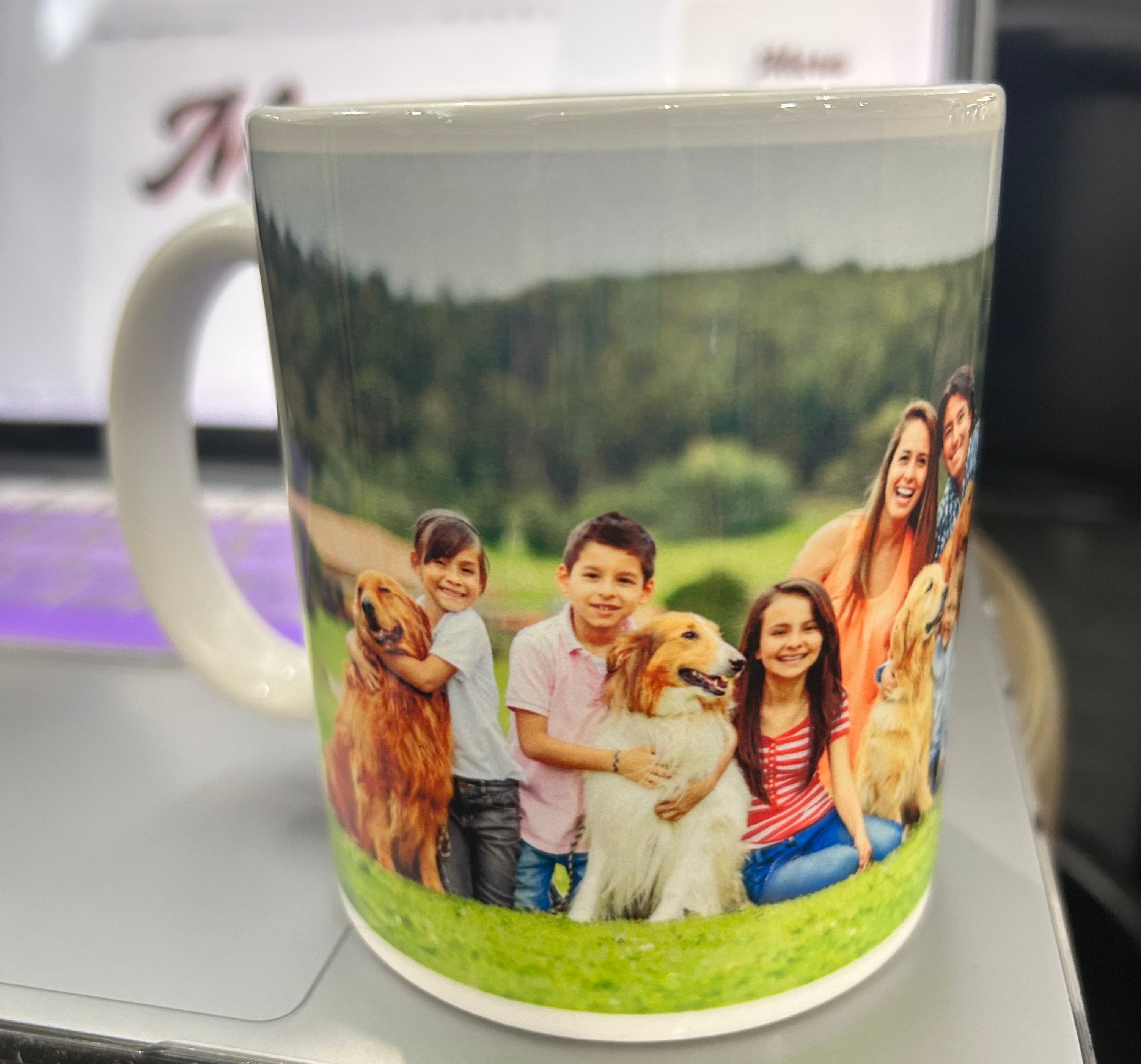 Taza blanca personalizada con 2 fotos